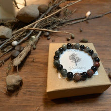 Load image into Gallery viewer, Bloodstone and Onyx beaded bracelet