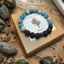 Load image into Gallery viewer, Essential oil stretch bracelet with jaspers