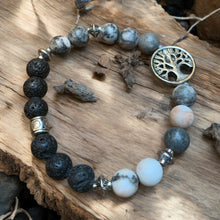 Load image into Gallery viewer, Zebra Jasper essential oil stretch bracelet
