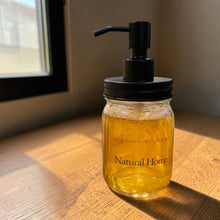 Load image into Gallery viewer, amber-liquid-soap-in-refillable-glass-dispenser