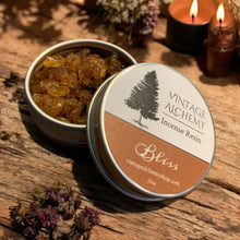 Load image into Gallery viewer, bliss incense resin in a tin