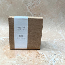 Load image into Gallery viewer, boxed glycerin soap rind grapefruit tangerine citrus soap in kraft packaging with minimal label on neutral stone background