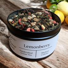 Load image into Gallery viewer, lemon and berry green tea tin