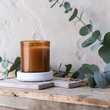 Load image into Gallery viewer, electric timer candle plate warmer with jar candle releasing fragrance