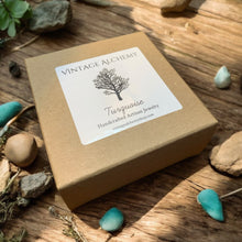 Load image into Gallery viewer, turquoise kraft gift box for essential oil bracelet