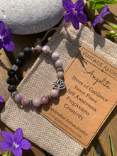 Load image into Gallery viewer, purple essential oil beaded bracelet

