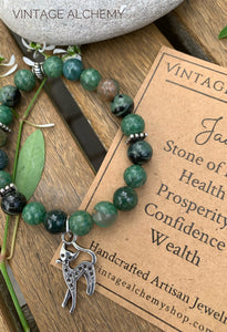 beaded bracelet with jade