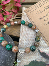 Load image into Gallery viewer, unakite stretch beaded bracelet
