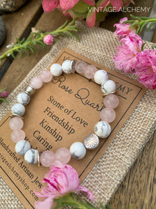 rose quartz stretch bracelet