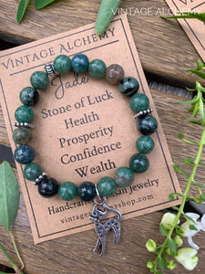artisanal bracelet with jade beads