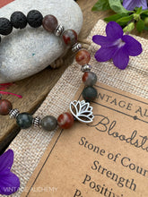 Load image into Gallery viewer, essential oil bracelet with bloodstones
