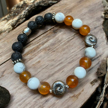 Load image into Gallery viewer, Carnelian and howlite bracelet for essential oils
