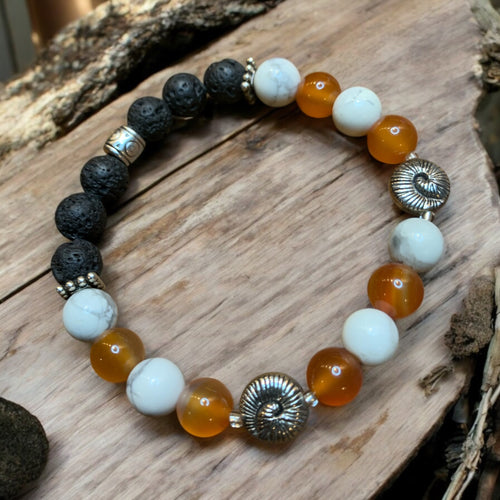 Carnelian and howlite bracelet for essential oils