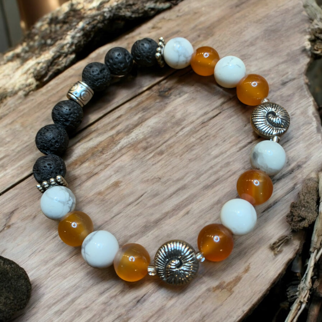 Carnelian and howlite bracelet for essential oils