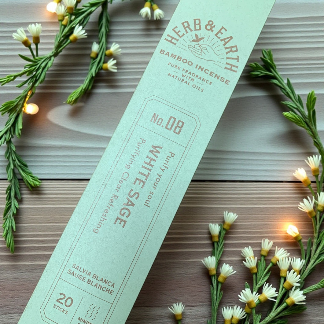 Herb and Earth | Bamboo Incense Sticks | White Sage
