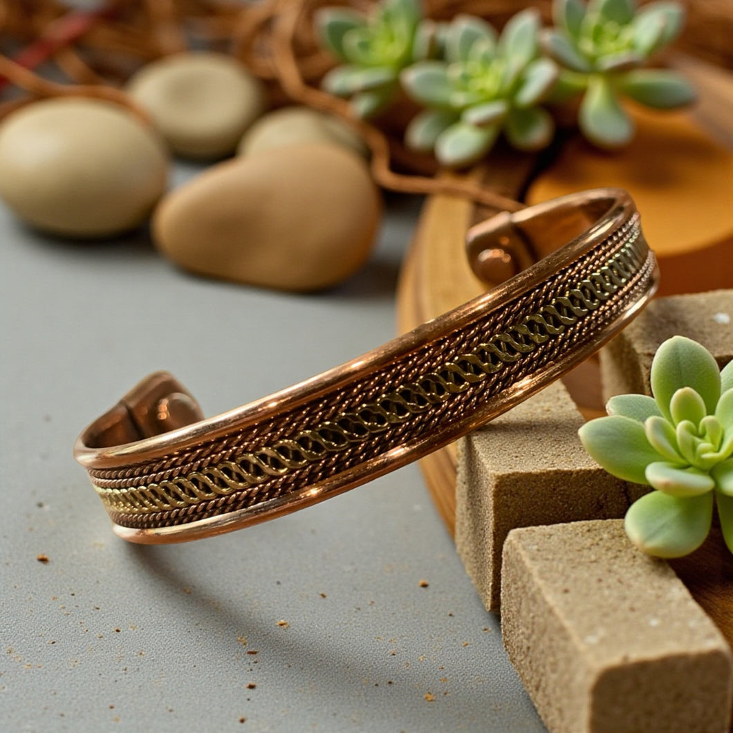 Magnetic Copper Bracelet | Intricate Weave