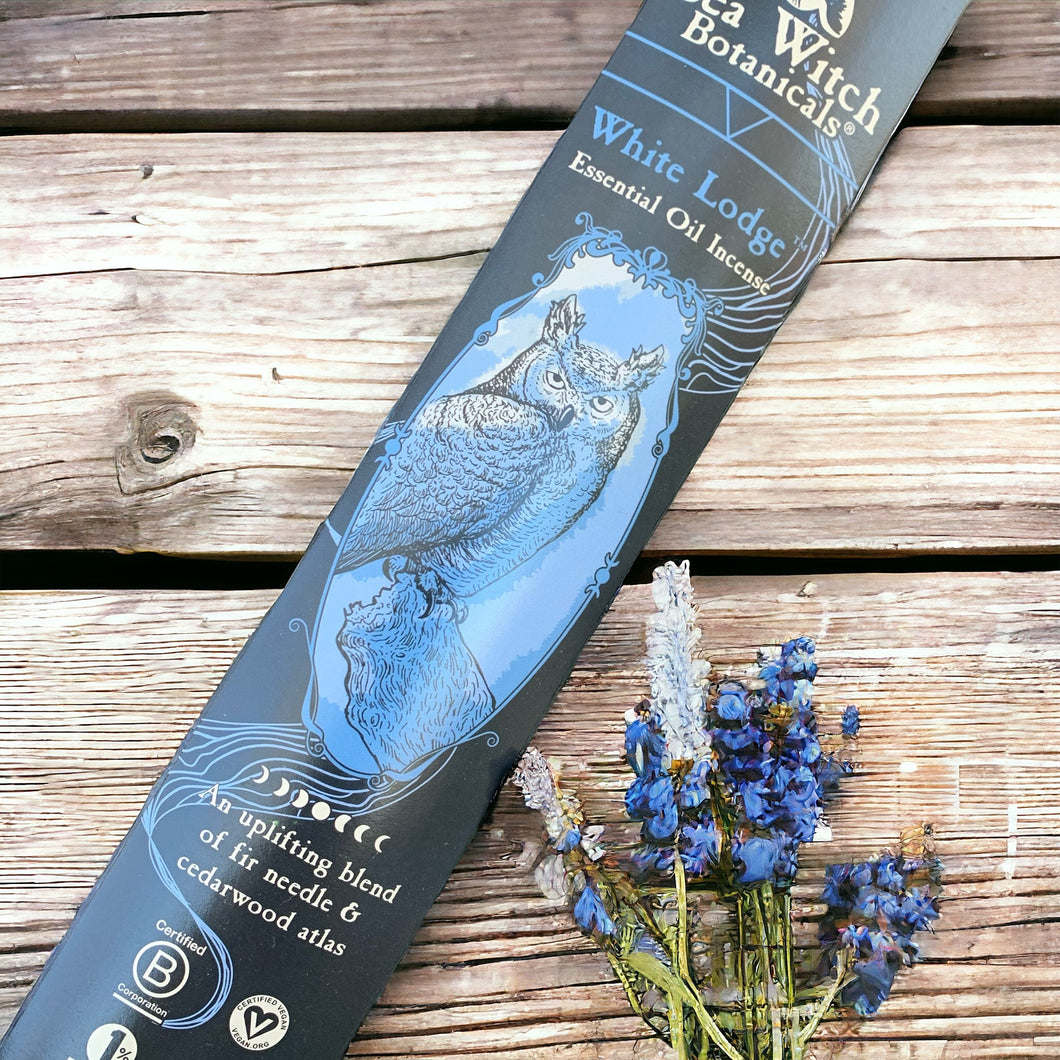 Sea Witch Botanicals | Natural Essential Oil Incense Sticks | White Lodge | Cedarwood Atlas and Fir Needle