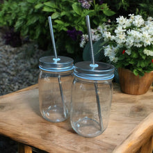 Load image into Gallery viewer, Mason Jar Drinking Glasses | With Stainless Steel Lid and Straw
