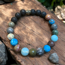 Load image into Gallery viewer, Mixed stone stretch essential oil bracelet
