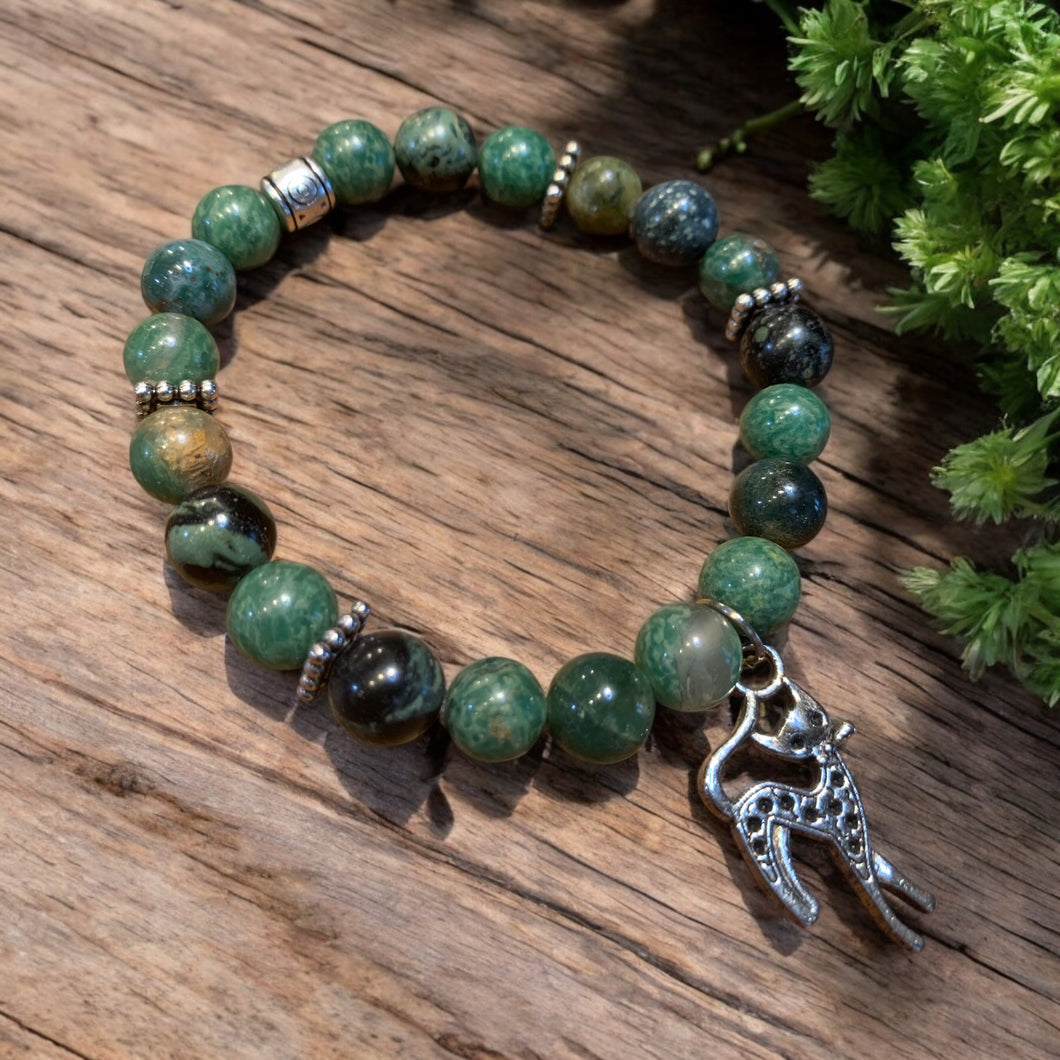 Stretch Jade cat bracelet 