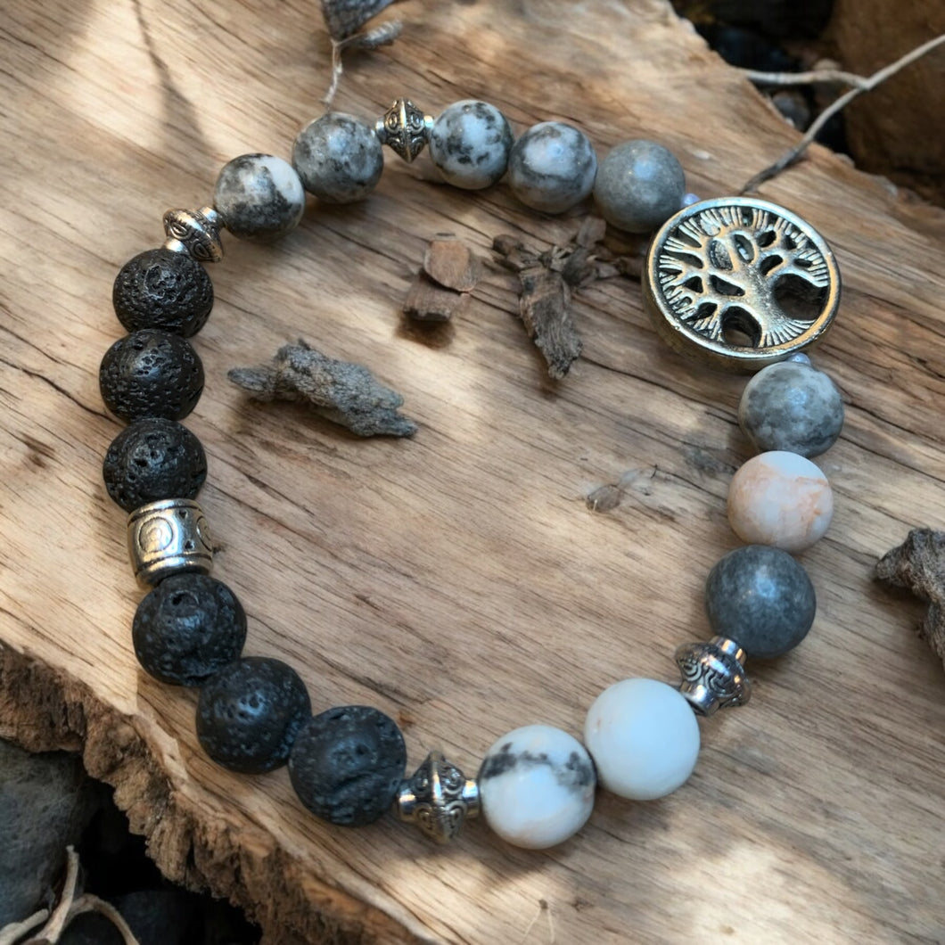 Zebra Jasper essential oil stretch bracelet