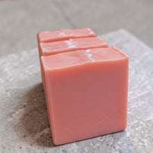 Load image into Gallery viewer, Apple scented solid dish soap bars on stone surface, natural coconut oil dish soap bar for kitchen cleaning and zero waste dishwashing
