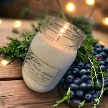 Load image into Gallery viewer, blueberry thyme mason jar candle
