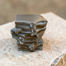 Load image into Gallery viewer, Bramble cold process soap bar stack with black raspberry vanilla scent handcrafted artisan soap
