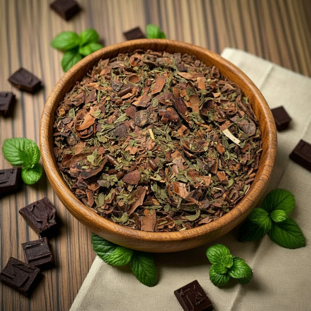 chocolate cacao peppermint loose leaf tea