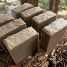 Load image into Gallery viewer, exfoliating masculine soap made with coconut shells
