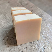 Load image into Gallery viewer, Grapefruit scented solid dish soap bars on stone surface, natural coconut oil dish soap bar for kitchen cleaning and zero waste dishwashing
