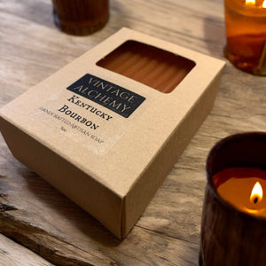 kentucky bourbon soap box on table