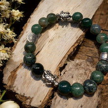 Load image into Gallery viewer, moss agate beaded bracelet
