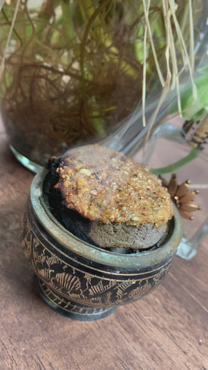 charcoal incense with resin