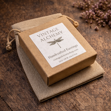 Load image into Gallery viewer, Small-batch earrings brand packaging with linen pouch
