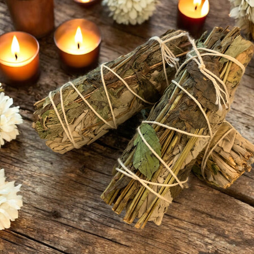 white sage and peppermint smudge stick