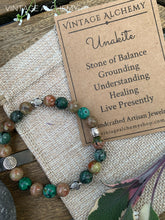 Load image into Gallery viewer, unakite and african turquoise beaded bracelet
