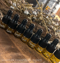 Load image into Gallery viewer, essential oil blends in amber vials
