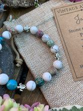 Load image into Gallery viewer, jasper and howlite stretch bracelet
