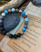 Load image into Gallery viewer, jaspers with lava bead bracelet
