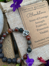 Load image into Gallery viewer, beaded essential oil bracelet with bloodstones
