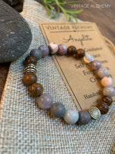Load image into Gallery viewer, wood and angelite beaded bracelet
