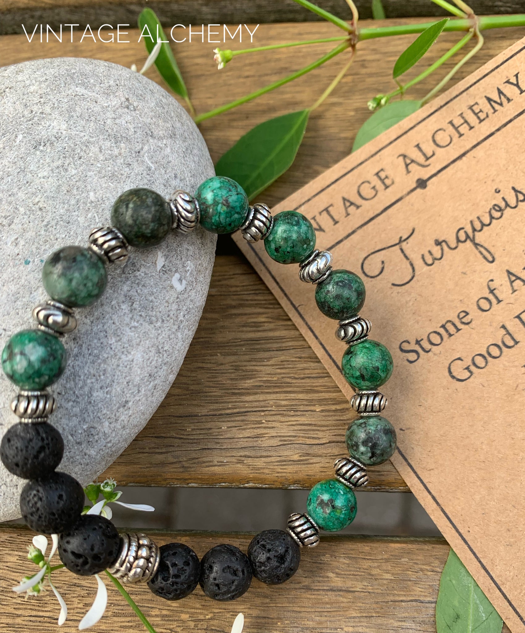 Essential Oil Bracelet- Aqua Jade
