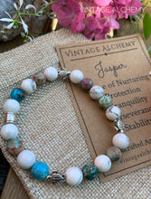 Load image into Gallery viewer, jasper and howlite beaded bracelet
